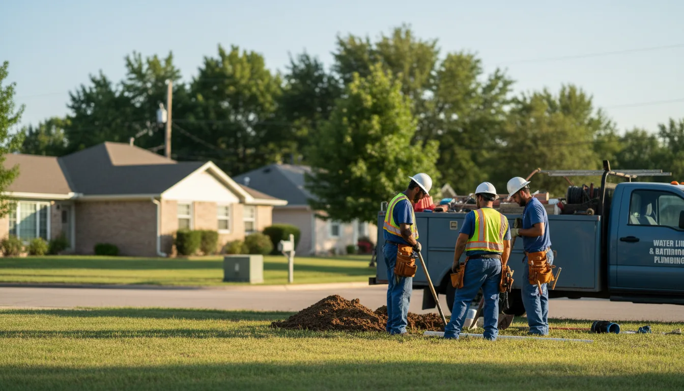 Residential water line and bathroom plumbing service in Moorhead, IA
